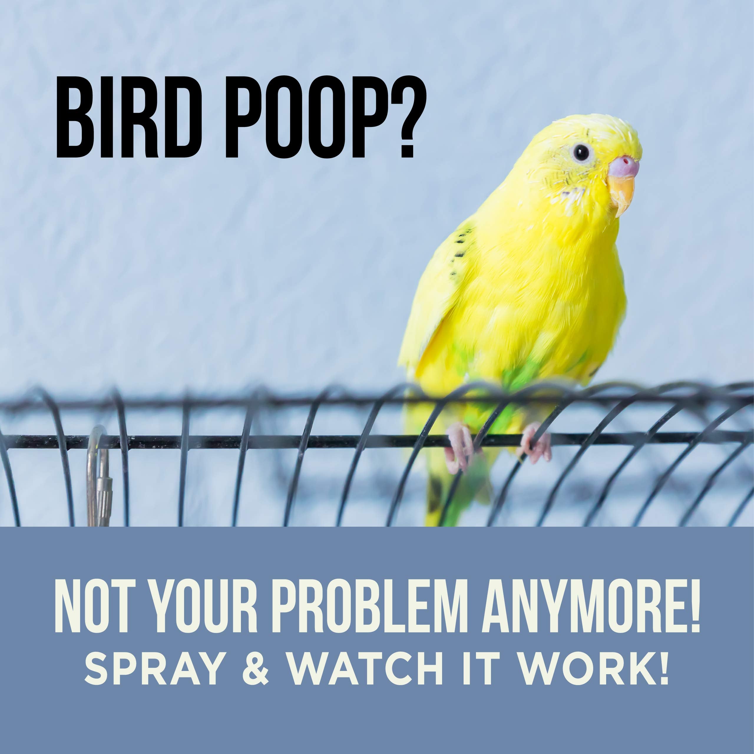 Natural Rapport Bird Cage Cleaner - The Only Bird Cage Cleaner You Need - Bird Poop Spray Remover, Naturally Removes Bird Waste